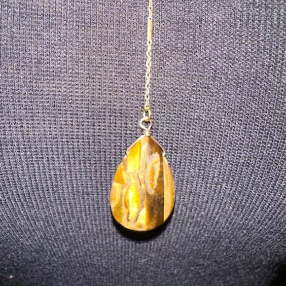 Tiger Teardrop Natural Stone Y Necklace  2027  NWT Boutique - Picture 3 of 10